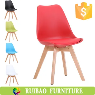 Wholesale High Quality Colorful Plastic Chair Wooden Foot PP Dining Chair