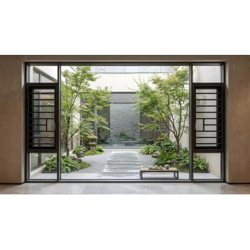 Janela de abertura externa termicamente quebrada com tela