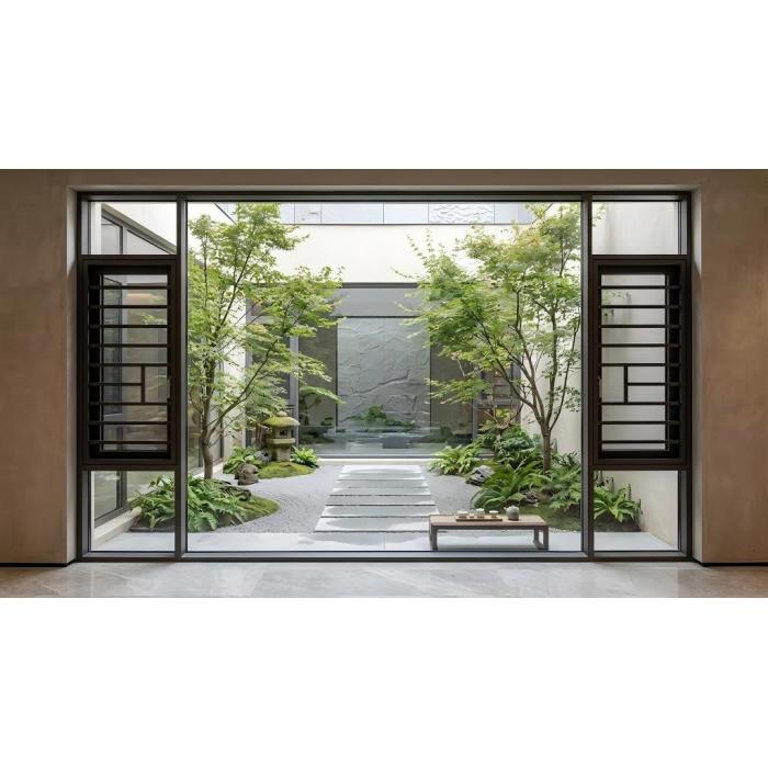 Janela de abertura externa termicamente quebrada com tela