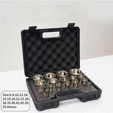 6-60mm 19 Pcs Diamond Drill Bit Set for Glass, Tile, Marble, and Ceramic