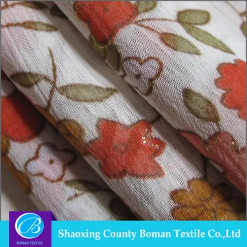 Fabrics supplier Latest design Fancy Wool peach flower border print fabric