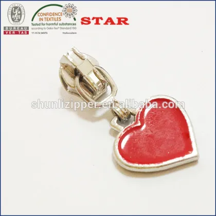 heart zippers sliders for 3# polyester zipper