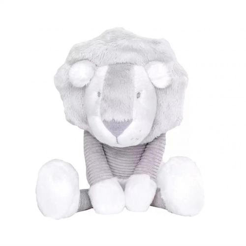 Sentado de león gris niños durmiendo peluches juguetes