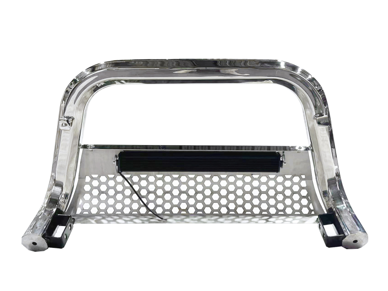Octagon tube stainless steel front bumper with light