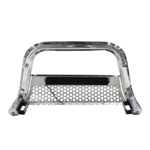 Octagon tube stainless steel front bumper with light