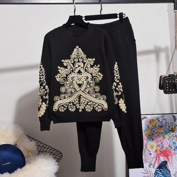 Autumn New Fashion Embroidery patches Beading Knit