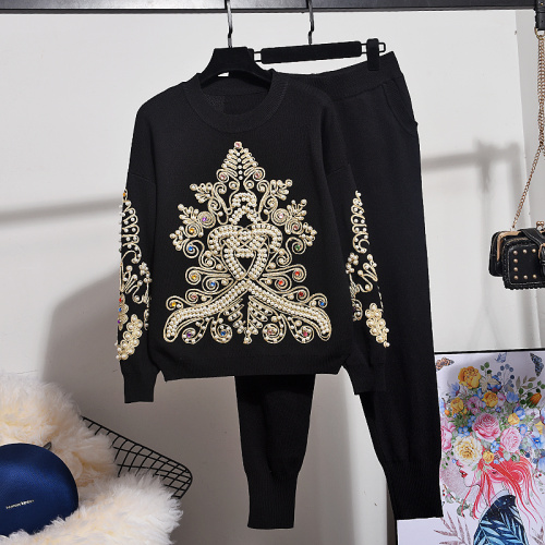 Autumn New Fashion Embroidery patches Beading Knit