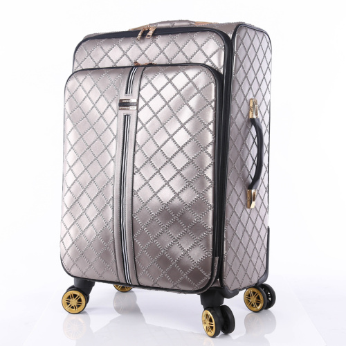 High Quality Waterproof PU Customized 4 Wheels Luggage