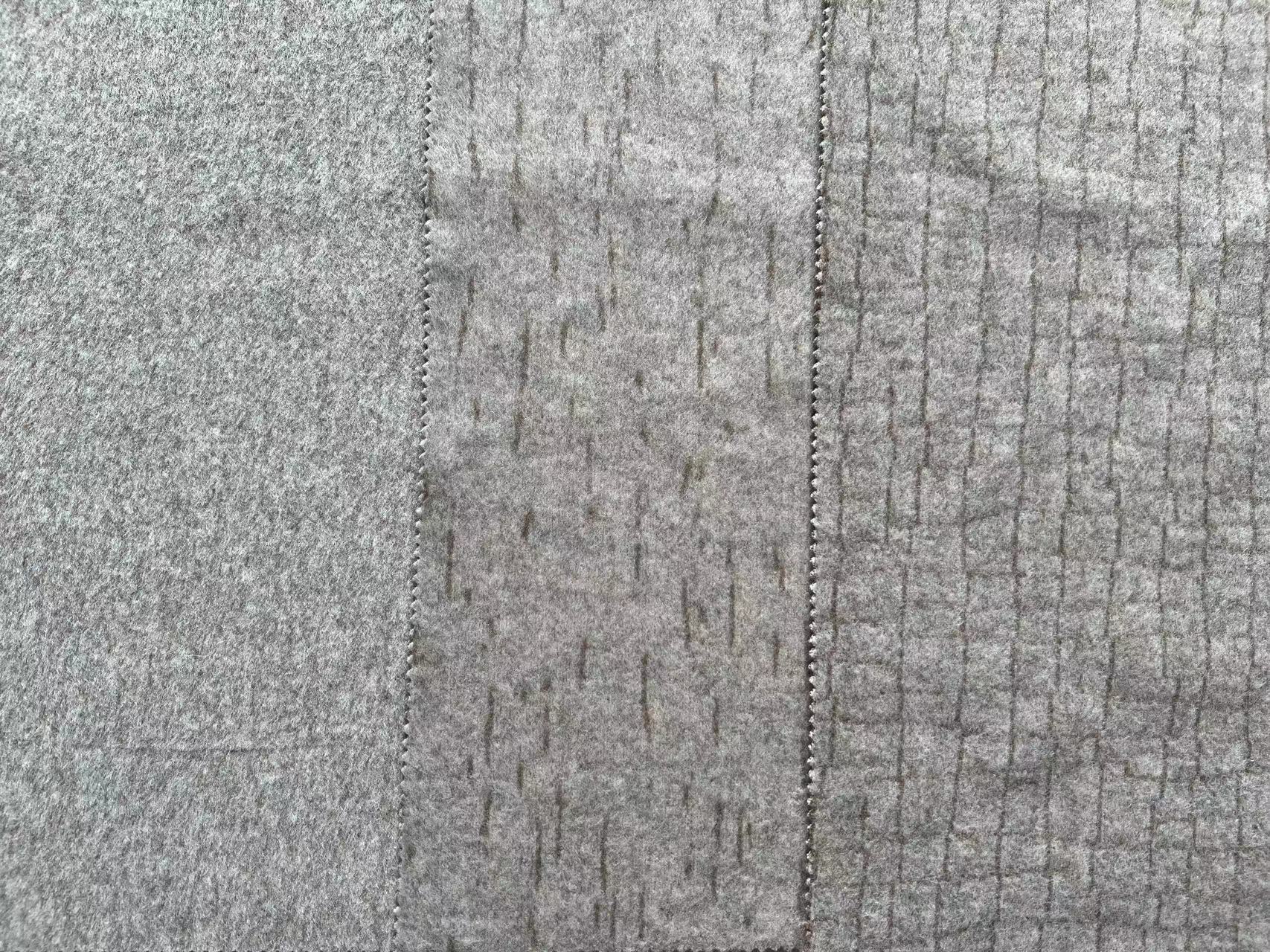 Knitted brushed wool fabrics with solid colours