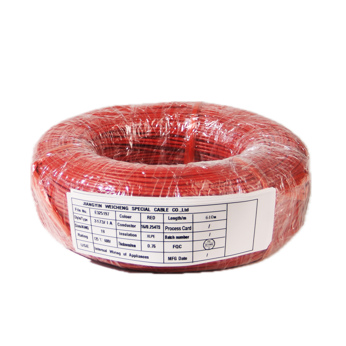 UL3173 600V 125C 14AWG 12AWG 10AWG XLPE电线