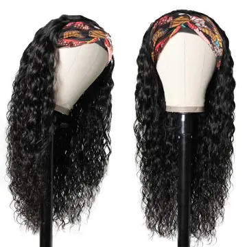 Wholesale Water Wave Headband Wig Human Hair Wigs For Black Women Brazilian Hair Glueless Remy Curly Human Hair Headband Wigs