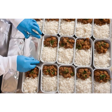 食品梱包用の使い捨て航空会社のアルミホイル容器