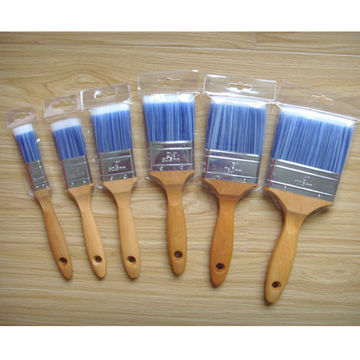 Sikat White and Blue Filament Paint, gagang kayu keras