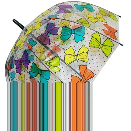 SHENGMING Fancy Summer Clear Umbrella: Printed Silk Straight Umbrella with Strong Metal and Fiberglass Frame