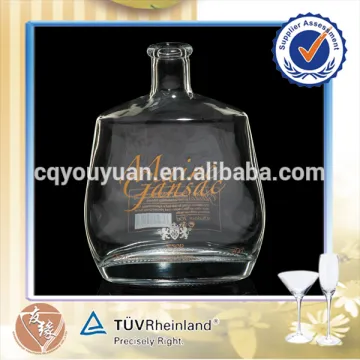 Decoratiive 700ML Glass Bottle For Xo Brandy 700ML Flat Glass Whisky Bottle