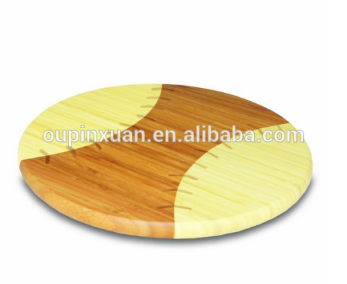 Tabla de cortar de bambú de 12 &quot;Round 2 Tone, tablas de bambú de queso de beisbol / tableros de queso al por mayor de bambú