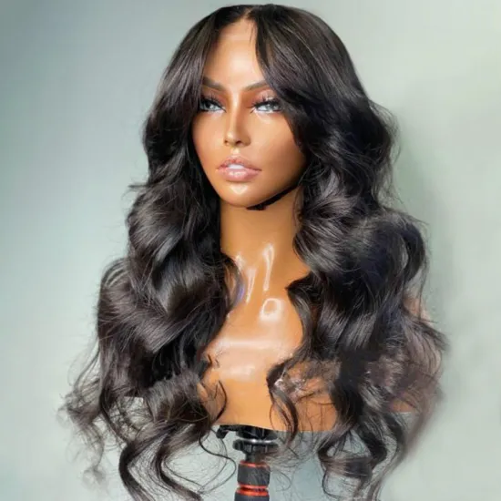 100% Brazilian Virgin Human Hair Transparent Swiss Lace Wig Hd Body Wave Curly Lace Front Wigs For Black Women