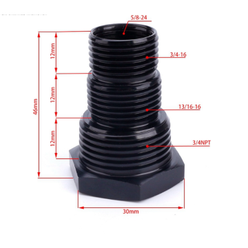 Oil filter thread adapter joint with washer