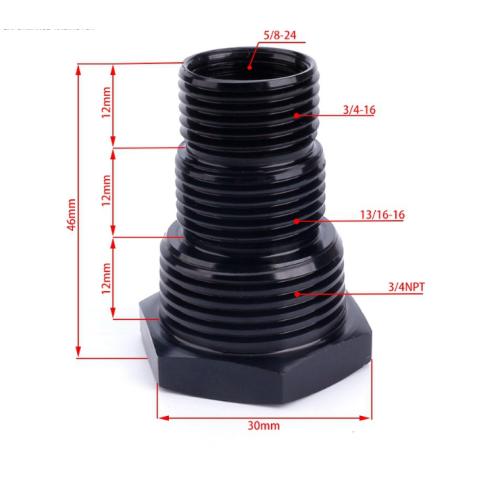 Oil filter thread adapter joint with washer