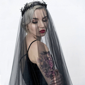 Cheap Real Photos 3M Black Wedding Veil One-layer long Bridal Veil Head Veil Wedding Accessories velos de novia 2019 largos