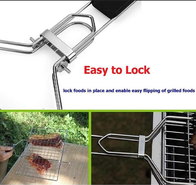 304 Stainless Steel Portable Barbecue Grill Handle Easy To Lock Jpg