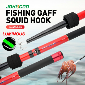 Johncoo 390cm قضيب الحبار تلسكوبيا لركوب الأمواج وصيد القوارب