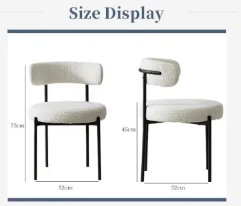 Modern Fabric Metal Frame Dining Chair