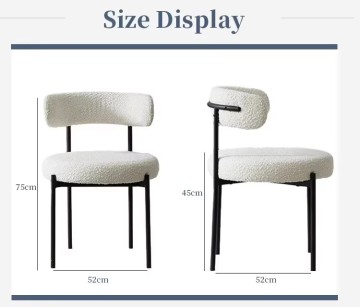 Modern Fabric Metal Frame Dining Chair