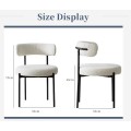 Silla de comedor moderna con estructura de metal de tela
