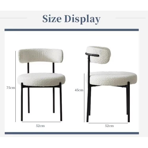 Silla de comedor moderna con estructura de metal de tela