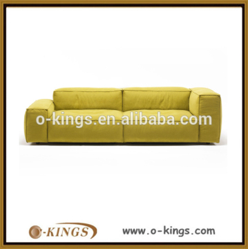 Modern yellow low back low armrest sofa design