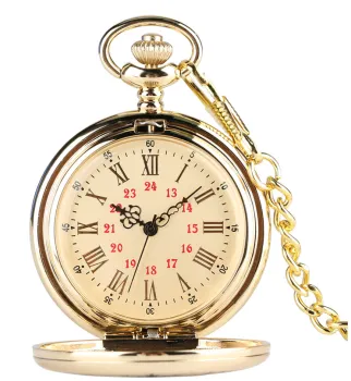 Quartz Movement Pocket Watch with Hanging Chain