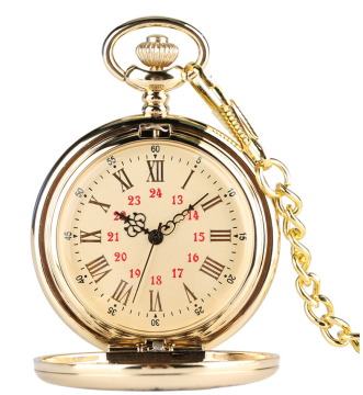 Quartz Movement Pocket Watch with Hanging Chain