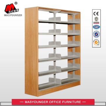 Double Faced Wooden Panel Library Bookshelf