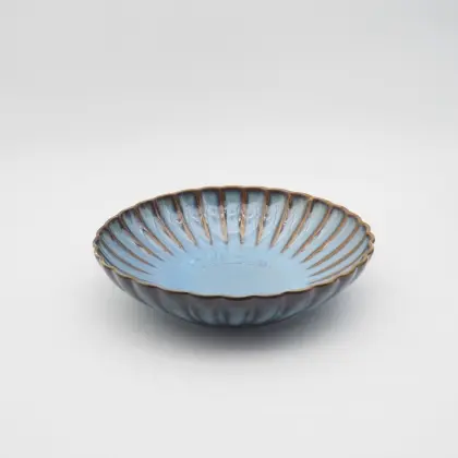 Embossed style reactive glazed finish dinnerset tableware