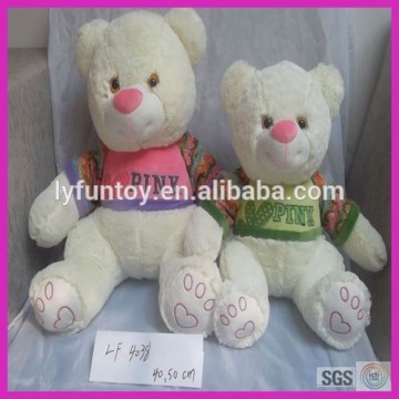 Super soft plush polyester wear clothes teddy bear plush stuffed toys