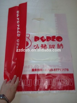 Plastic HDPE Black Shopping Bag With Die Cut Handle & Side Gusset