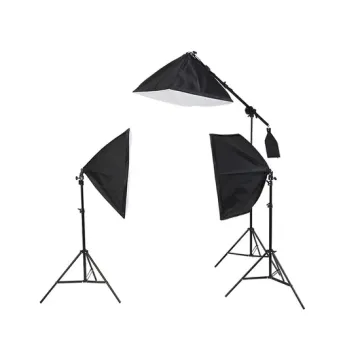 Profesional 50x70cm Softbox Lighting Kit dengan umbi E27