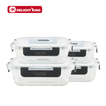 Laser logo Glass Microwave Airtight Food Container