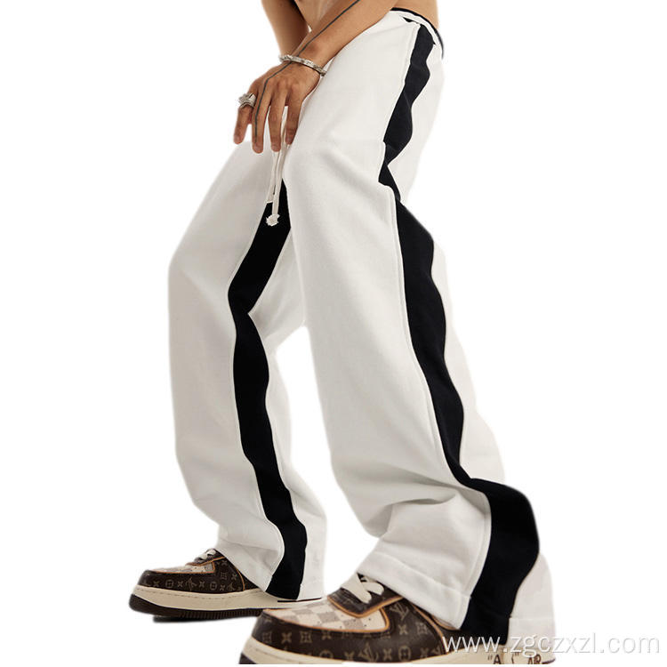 New Color Contrast Straight Pants Loose Sweatpants