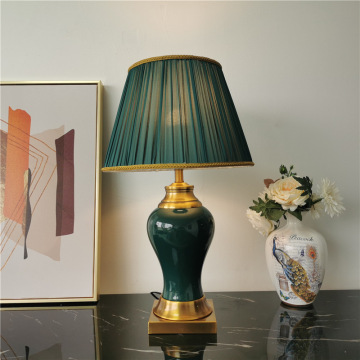 Modern Ceramic Desk Lamp with Green Color for Living Room
