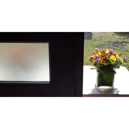 5 Lite Mist Lite Stained Mahogany Wood Prehung Front Door