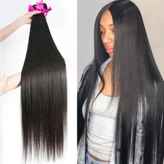 Straight Remy Brazilian Natural Color Human Hair Bundles Weave 9A 10A  Cuticle Aligned  Virgin Human Hair Extension Bundles
