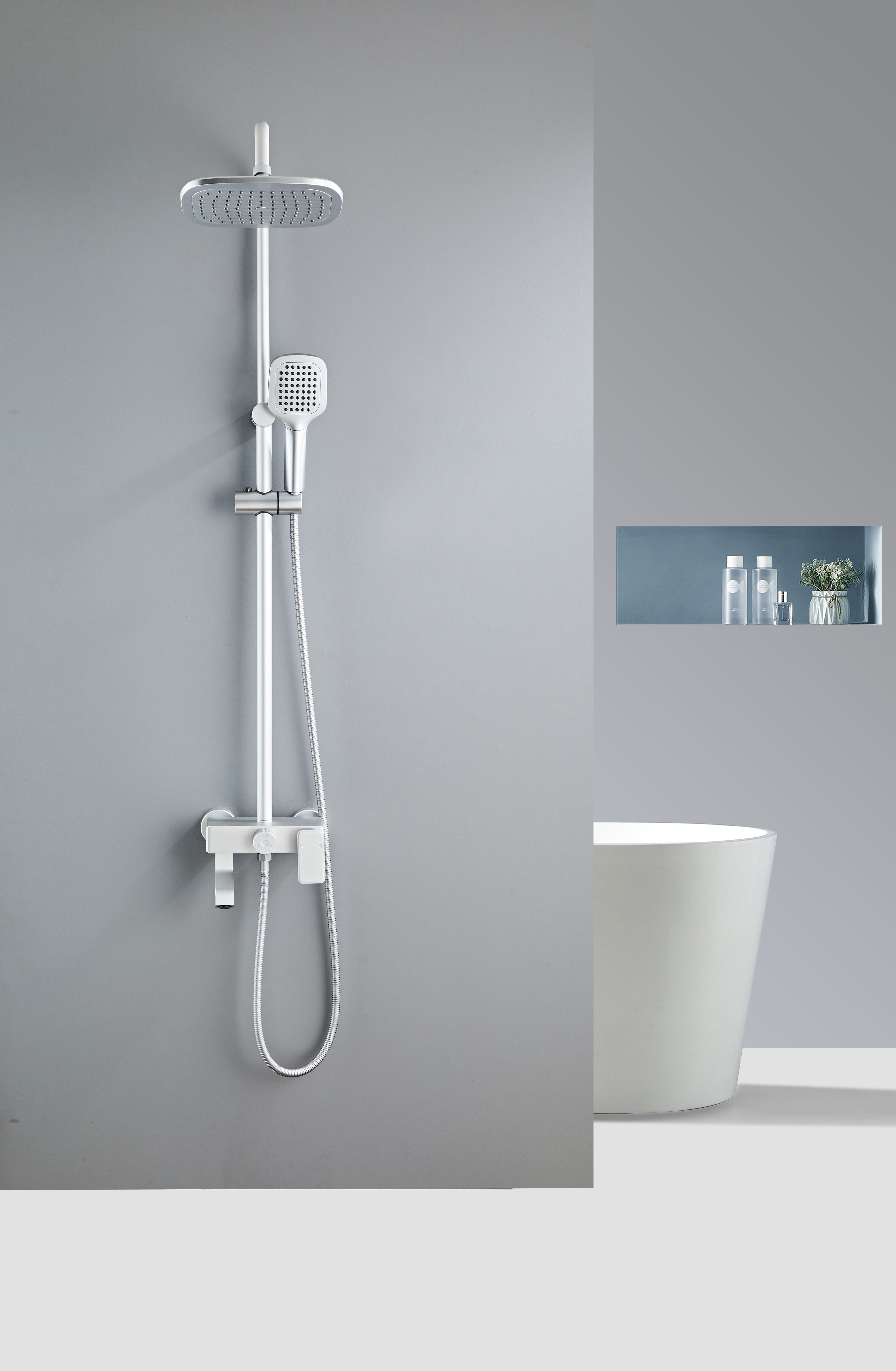 70018 white shower mixer set