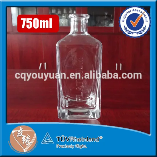alcohol beverage strong base corkmouth empty refillable cheap 75cl clear vodka glass bottle
