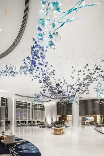 Unique colorful hotel chandelier light fixture