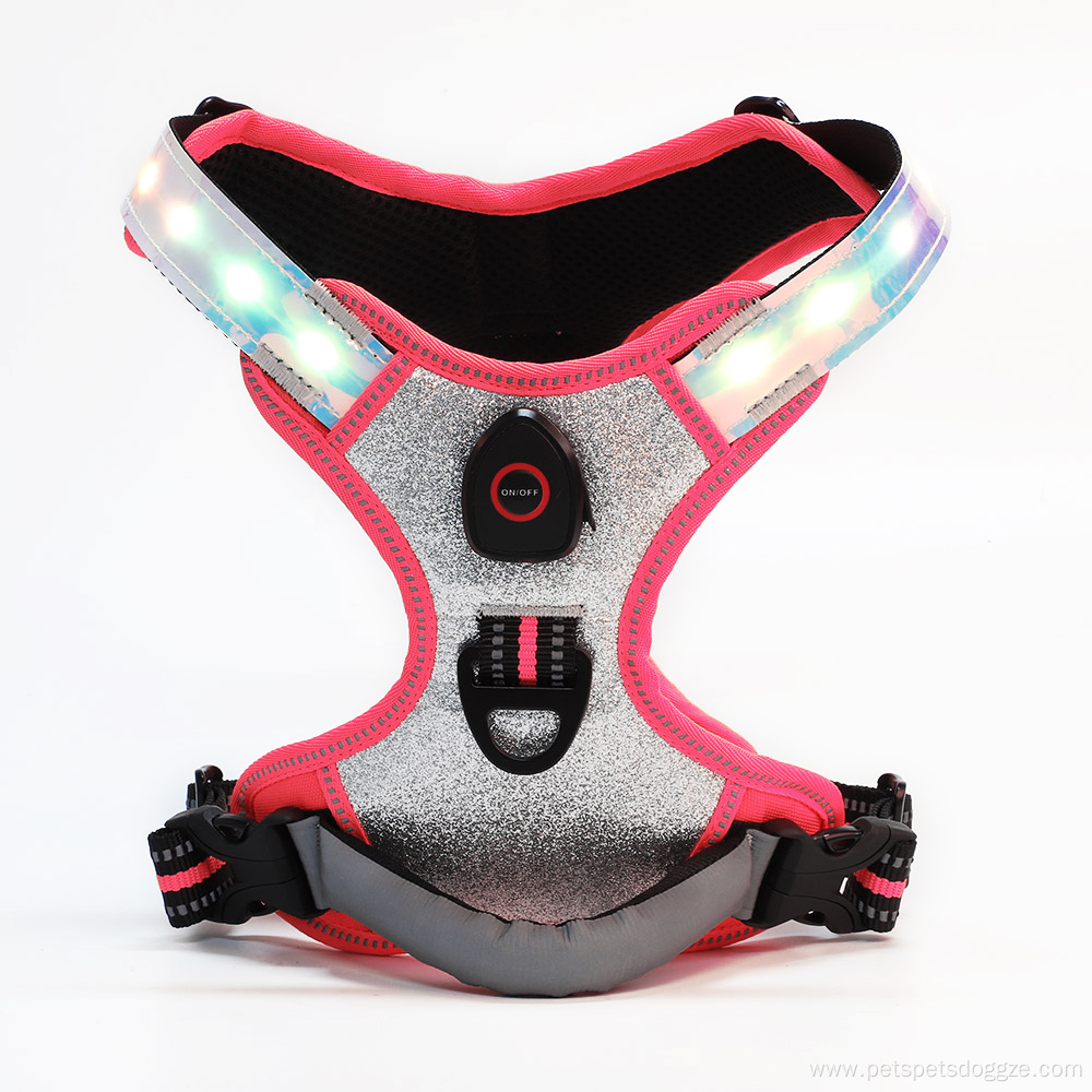 Rechargeable Soft Mesh Vest Harnesses Reflective Lights