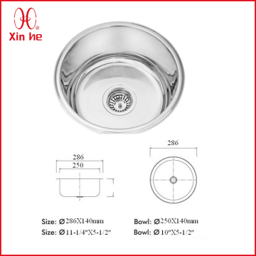 topmount round stainless steel sink