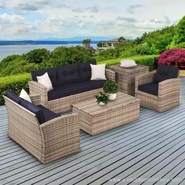 Waterproof Furniture with Cushions Living Room Patio Hotel Balcony Resort Metal Aluminum Alloy Garden Outdoor Sectional Sofas