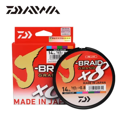 Original Daiwa J-Braid Grand PE Fishing Line 8 Strands 150m/300m 10lbs-100lbs